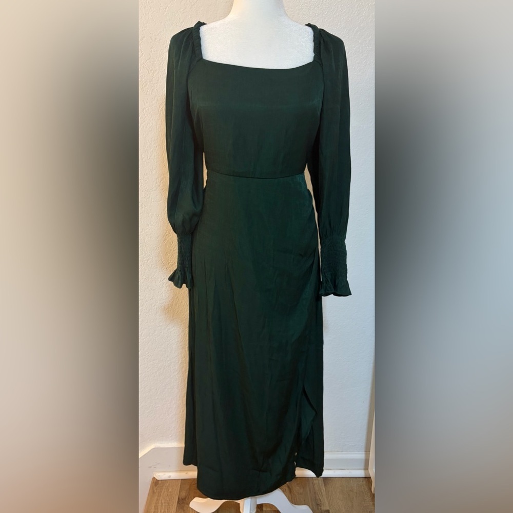 FRNCH Paris Deep Green Long Sleeve Dress Size Medium NWT